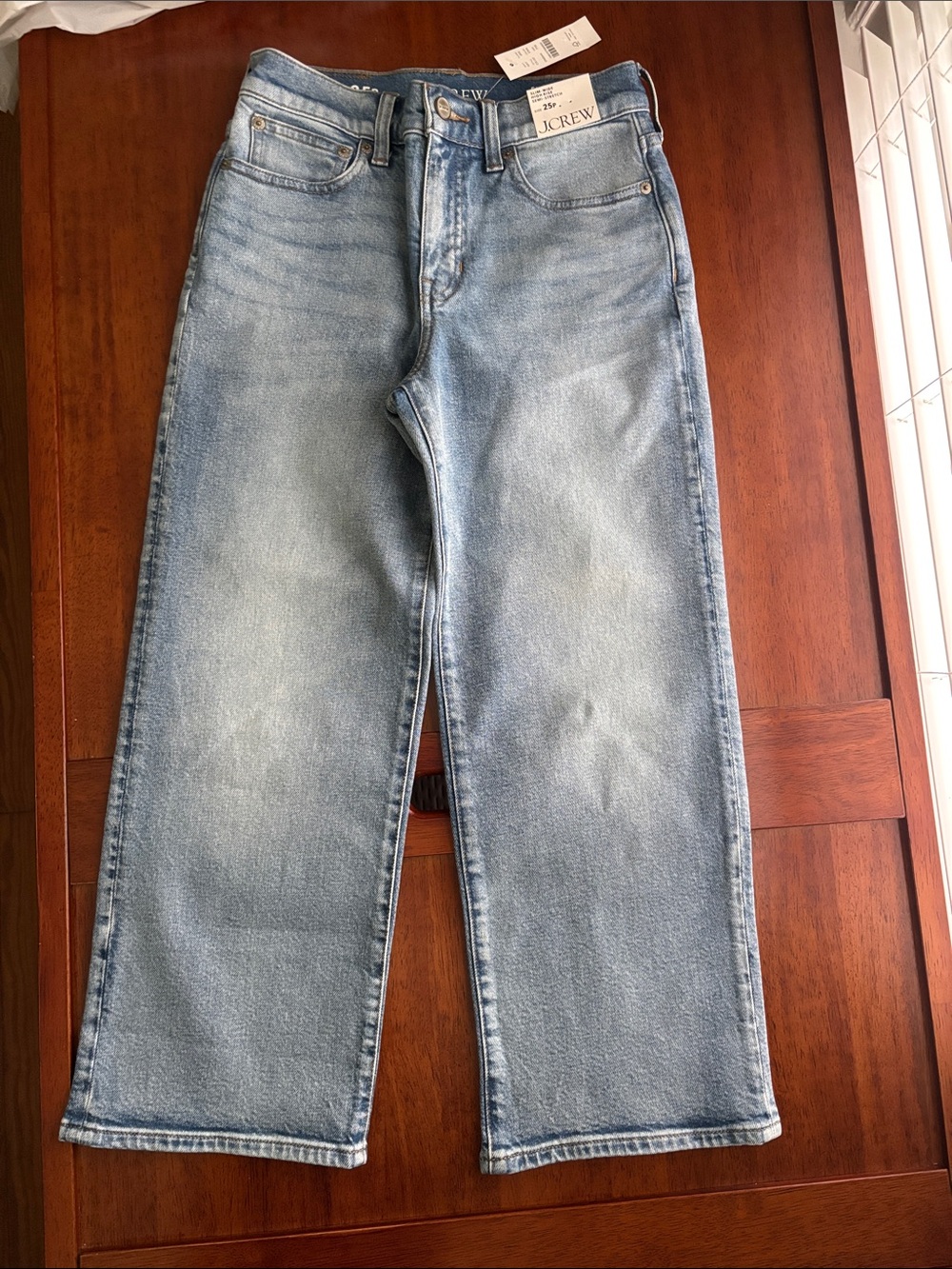 J.Crew Slim-Wide Leg High Rise Semi Stretch Jeans Cropped 25p Petite NWT
